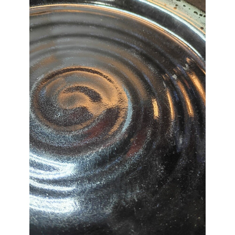 From Miry Clay Pottery Salad Plate New Black Color 8.25" Stoneware  Wheel-Thrown - Picture 2 of 6